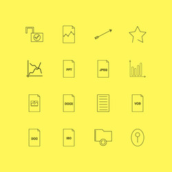 Files and folders linear icon set simple outline vector