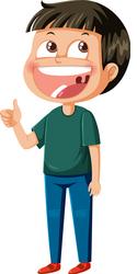 laughing boy cartoon character vector