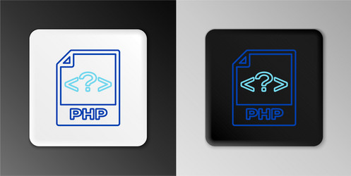 Line php file document download button icon vector