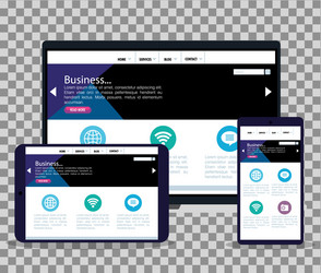 Mockup responsive web concept website development vector