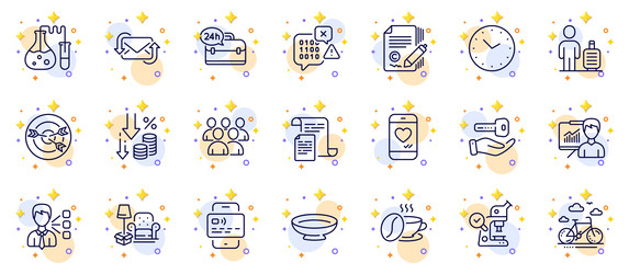 outline set of documents presentation vector image