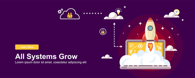 start up simple rocket web design responsive vector image