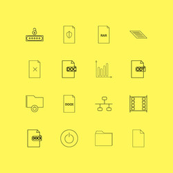 files and folders linear icon set simple outline vector image