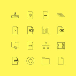 files and folders linear icon set simple outline vector