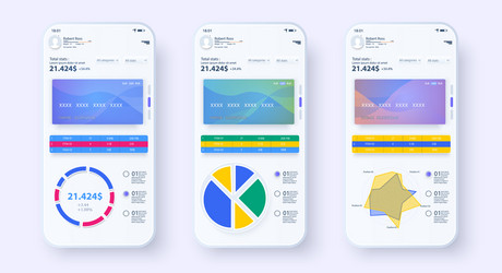 online banking mobile apps ui ux gui set vector image