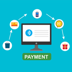 concept online and mobile payments for web page vector