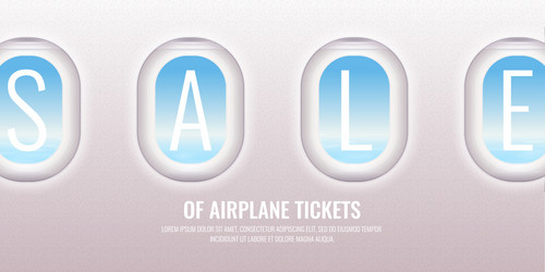 Conceptual poster sales and discounts of airplane vector