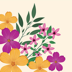 Flowers leaves flourishes image vector