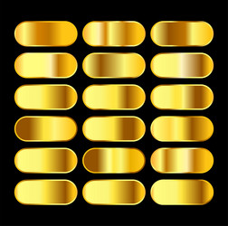 Golden gradients set icons vector