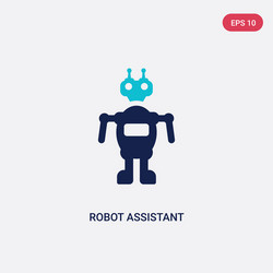 two color robot assistant icon from artificial vector