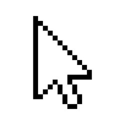 3d pixel cursor click icon on transparent vector image