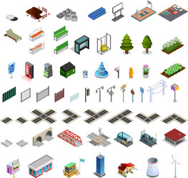 City map constructor isometric elements collection