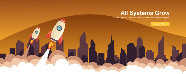 start up simple rocket web design responsive vector image