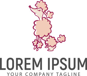Hand-Drawn Poodle Pet Logo Vector Image