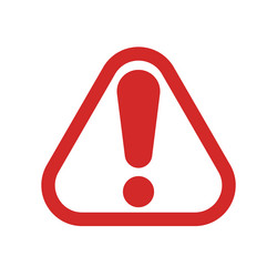 red triangular warning icon featuring centered vector image