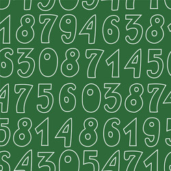 Seamless pattern with numbers on green background vector