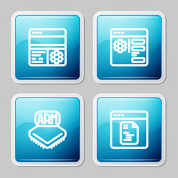 set line debugging browser setting processor vector image