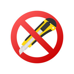 do not use cutter knife warning icon vector