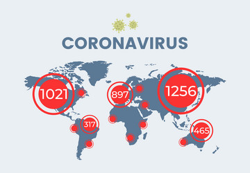 epidemic covid-19 spread over world flat vector