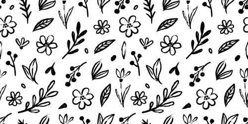 Floral Doodle Pattern Vector Image