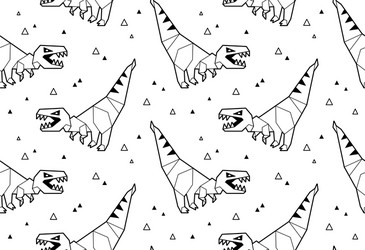 Geometric Origami Dinosaur Pattern Vector Image