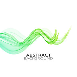 Green wave on white background transparent Vector Image