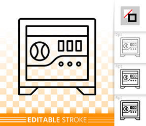 Safe simple black line bank cell box icon vector