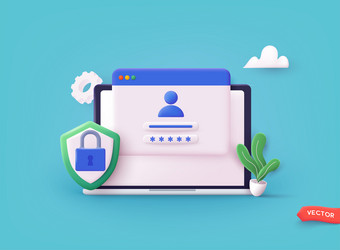 computer and account login password form page vector image