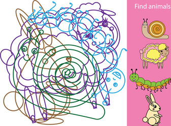 find hidden objects and shapes educational game vector image