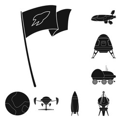 isolated object of mars and space sign collection vector image