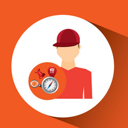 Man red tshirt collection navigation elements vector