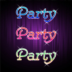 Neon sign disco party vector