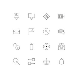 web applications linear thin icons set outlined vector image