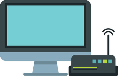 route wifi with computer display devices vector image