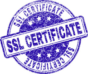 scratched textured ssl certificate stamp seal vector