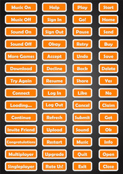 set of text game buttons in flat style vector image