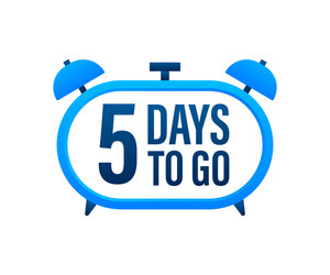 5 days to go countdown timer clock icon time vector image