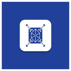 blue round button for object prototyping rapid vector image