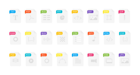 cartoon color file type different format vector image