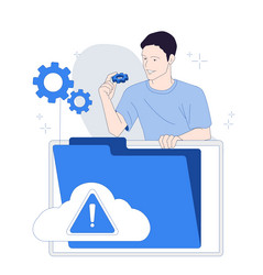cloud data error and fixing settings vector image