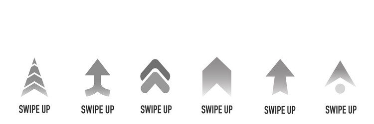 Swipe up buttons set for social media flat design vector