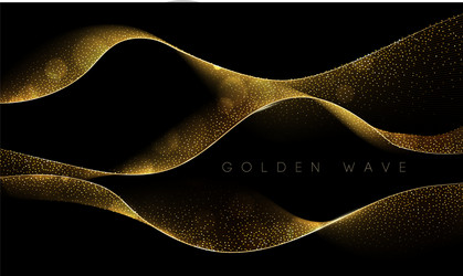 Abstract shiny color gold wave design element vector