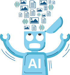 ai robot is educated and getting data vector image