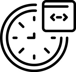 code on round clock icon outline style vector image