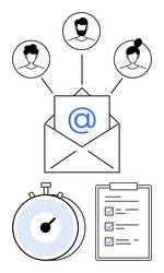 email communication network with user profiles vector image
