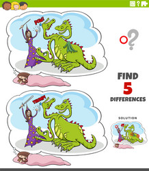 Fantasy Differences Game - Find the 5 Differences! vector image