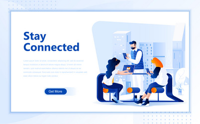social network flat web page design template vector image