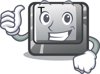 thumbs up t button installed on character computer vector image