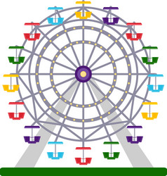 colorful ferris wheel on white background vector