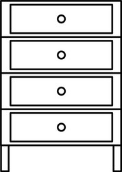 line cabinet archive file document with drawer vector image